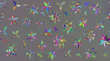 Güzel kumaş deseni. Raster illüstrasyonu. Gri renklerde. Raster illüstrasyonunda çiçek deseni çizimi.