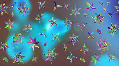 Miles Fleur, süslü püslü bir süs. Raster illüstrasyonu. Eski usul. Eskiz geçmişi. Kumaş, tekstil, duvar kağıdı baskısı için. Tomurcukları papatya çiçekleri olan sevimli bir çiçek deseni..