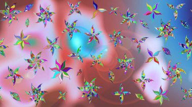 Küçük çiçekte güzel bir desen var. Çiçek kolajı. Raster deseni. Doğa. - Tarafsız çiçekler. Çiçek arkaplan. Çiçek bileşimi.