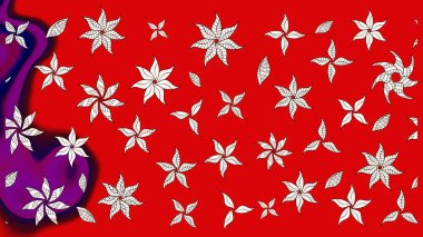 Küçük çiçekteki sevimli çiçek deseni. Raster deseni. Kibarca, kırmızı renkte yaz çiçekleri. Raster illüstrasyonu.