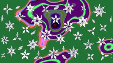 Çiçek deseni. Raster güzel kumaş deseni çiziyor. Renkli Bahar Teması eskiz kalıbı. Düz Çiçek Elementleri Tasarımı.