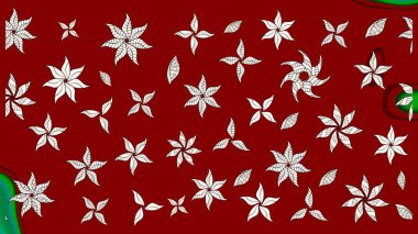 Raster düz çiçek çizim deseni. Hediye ambalaj kağıdı, tebrik kartları, posterler ve pankart tasarımı. Kırmızı renkte çiçekler.