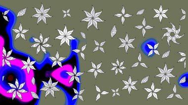 Yeşil renkler üzerine çiçek desenli çizimler, el yapımı papatyalar, papatyalar. Tekrarlayan çiçek arkaplanı, zarif yeşil çiçek duvar kağıdı.