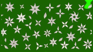 Elle çizilmiş sonbahar çiçeği deseni. Renkli yeşil çizim kalıbı. Doodle tarzı. Tekstil ve kapak tasarımı için mükemmel. Yeşil renkte çiçekler.