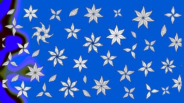 Küçük çiçekteki sevimli çiçek deseni. Mavi renkte çiçekler.