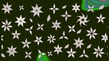 Raster düz çiçek çizim deseni. Hediye ambalaj kağıdı, tebrik kartları, posterler ve pankart tasarımı. Gri renkli çiçekler.