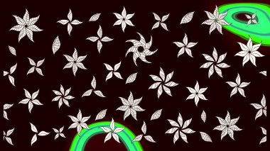 Şirin çiçekler. Çizgi çizimi kalıbı. Raster Moda kumaş deseni.