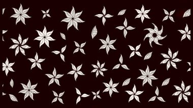 Küçük çiçekli yay deseni çiz. Raster illüstrasyonu. Suluboya tarzında siyah renkler üzerine.