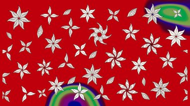 Soyut etnik raster çizim kalıbı. Kabile sanatı boho baskısı, klasik çiçek arkaplanı. Arkaplan dokusu, duvar kağıdı, kırmızı renkli çiçek teması.