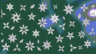 Çiçekli bahar çiçekleri. Küçük çiçekte güzel bir desen. Küçük renkli çiçekler. Moda baskıları için zarif bir şablon. Motley illüstrasyonu. Çizim.