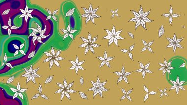 Organik motif arka planı. Çizim kalıbı. Raster illüstrasyonu. Ultraviyole kumaş deseni.