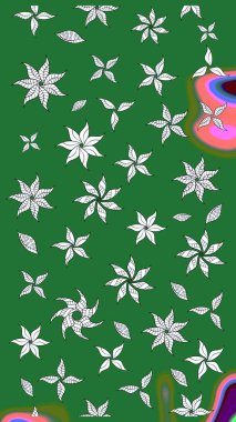 Nazik, sevimli çiçek arkaplanı. Yeşil renkli çiçekler. Raster çiçek desenli ve çiçekli..