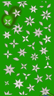 Çiçek yeşili eskiz deseni. Klasik taslak çizimi. Raster çiçek izi. Raster Yumuşak kumaş deseni.