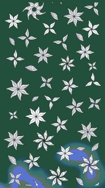 Çiçekleri, deniz kabukları, mandalaları ve suluboya efektleriyle donanma geçmişi. Eskiz modeli etnik tasarım. Yatak çarşafları, ceket, paket tasarımı, kumaş ve moda kavramları için tekstil baskısı.