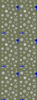 Raster illüstrasyonu. Yeşil kıvırcık çiçekler yeşil renkte şekillenir. Klasik çiçek tasarım elementleri.