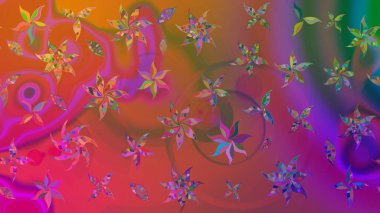 Raster illüstrasyonu. Küçük çiçekteki sevimli çiçek deseni. Güzel karalamalı çiçek desenli çizim. Güzel kumaş deseni.