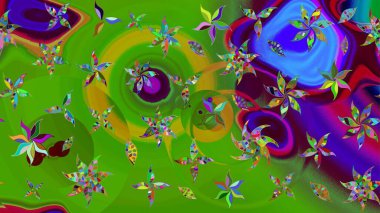 Organik motif arka planı. Raster illüstrasyonu. Çizim kalıbı. Ultraviyole kumaş deseni.