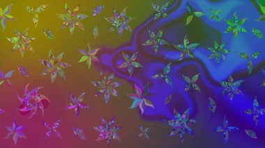 Suluboya tarzında kahverengi renkte. Raster illüstrasyonu. Küçük çiçekli bahar deseni çiz.