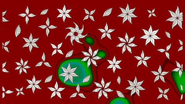 Raster illüstrasyonundaki çiçek desenli çizim. Kırmızı renklerde. Güzel kumaş deseni. Raster illüstrasyonu.