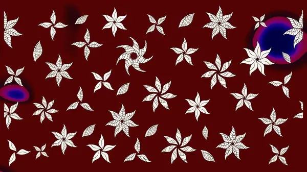 El çizimi çiçek çizimi deseni (fayans). Şirin çiçekli, desenli, kırmızı renkli bir eskiz deseni. Tekstil için suluboya çizim deseni.