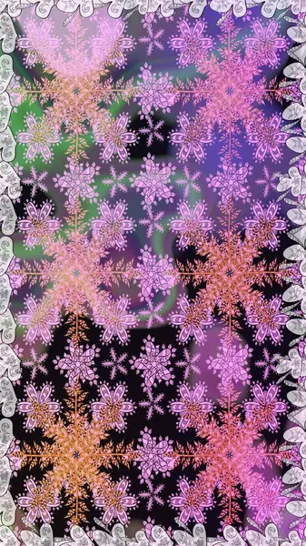 Raster illüstrasyonu. Kusursuz ortaçağ çiçek deseni. Dekoratif simetri arabesk. Doğum günü kartı, davetiye ya da afiş için iyidir. Tarafsız renklerde altın.