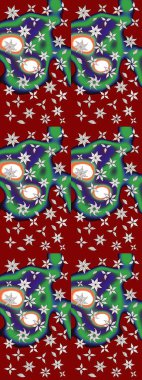 Çiçekli çiçek deseni, suluboya. Kırmızı renkte çiçekler. Renkli Bahar Teması eskiz kalıbı. Düz Çiçek Elementleri Tasarımı. Raster illüstrasyonu.