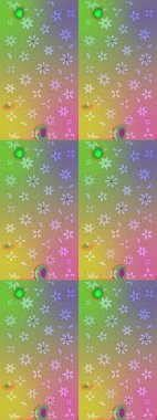 Renkli çizim kalıbı. Çiçek arkaplan. Çiçek duvar kâğıdı. Raster illüstrasyonu. Tarafsız renklerde şirin tekstil.