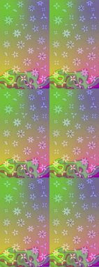 Sevimli çiçek raster deseni. Tarafsız renklerde çiçekler. Renkli Yaz Temalı eskiz kalıbı. Düz Çiçek Elementleri Tasarımı.