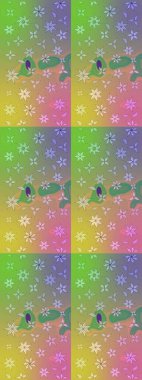 Çiçekli çiçek deseni, suluboya. Yeşil renkli çiçekler. Renkli Bahar Teması eskiz kalıbı. Düz Çiçek Elementleri Tasarımı. Raster illüstrasyonu.