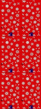 Kırmızı renklerde çiçek desenli çizimler, el yapımı papatyalar, papatyalar. Tekrar eden çiçek arkaplanı, zarif kırmızı çiçek duvar kağıdı.