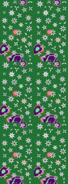 Küçük çiçekteki sevimli çiçek deseni. Raster illüstrasyonu. Çizim.