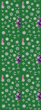 Çiçekli karalama şeklinde Raster çiçek deseni. Yumuşak, yeşil renkli bahar çiçekleri. Raster illüstrasyonu.