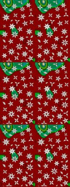 Raster Illustrasyon 'daki Çiçek Deseni' nin son moda çizimi. Kırmızı renkte çiçekler. Renkli Yaz Temalı eskiz kalıbı. Düz Çiçek Elementleri Tasarımı.