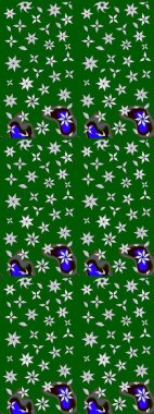 Küçük yeşil çiçeklerle oldukça eski bir besin torbası deseni. Tekstil, kumaş, kapaklar, duvar kağıtları, baskı, paket, koleksiyon defteri, örgü, dekupaj için çiçek arkaplanı..