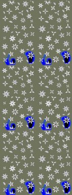 Raster güzel bir çiçek deseni çizmiş. Bahar mevsimi. Tatil havası. Nazik romantik baskı. Yeşil renkte çiçekler.