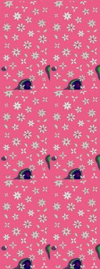 Renkli Bahar Teması eskiz kalıbı. Düz Çiçek Elementleri Tasarımı. Raster..