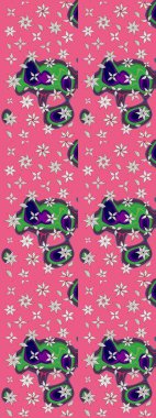 Raster suluboya çiçek deseni, narin çiçekler, pembe çiçekler, tebrik kartı şablonu. Güzel kumaş deseni.