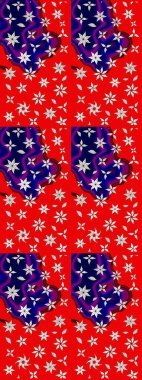 Çiçek desenli eskiz. Kırmızı renkte çiçekler. Renkli Bahar Teması eskiz kalıbı. Düz Çiçek Elementleri Tasarım Raster illüstrasyonu.