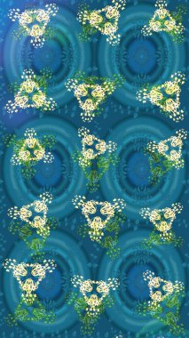 Mavi, yeşil ve bej renkli siluet. Kar tanesi kışı mavi, yeşil ve bej renklerde izole edilir. Noel tasarımı için. Yeni yıl tabelası. Raster illüstrasyonu. Kutlamanın sembolü.