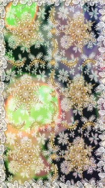 Doku arka planında altın duvar kâğıdı. Tarafsız renklerde altın element. Damask kusursuz yinelenen arkaplan. Barok tarzında altın çiçekli süs..