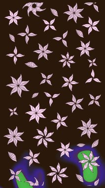 Renkli Bahar Teması eskiz kalıbı. Taslak desenli, modaya uygun kumaş deseni. Düz Çiçek Elementleri Tasarımı. Raster illüstrasyonu. Şirin çiçek elementleri..