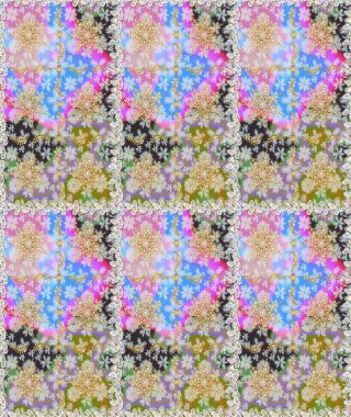 Çiçek desenli çizim. Duvar kâğıdı barok, İspanyol kumaşı. Skeç raster arka planı. Tarafsız renkler üzerine grafiksel modern çizim deseni.