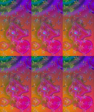 Raster illüstrasyonu. Tekstil veya kitap kapakları, imalat, duvar kağıtları, baskı, hediye paketi ve yapıştırma kitabı için çiçek eskizi geçmişi. Küçük ölçekli çiçeklerdeki basit sevimli desen.