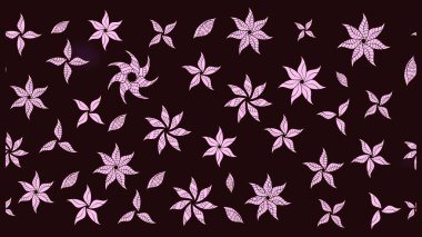 Renkli Yaz Temalı eskiz kalıbı. Düz Çiçek Elementleri Tasarımı. Kahverengi renkli çiçekler. Raster illüstrasyonunda çiçek deseni çizimi.