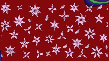 Düz Çiçek Elementleri Tasarım Raster illüstrasyonu. Kırmızı renkte çiçekler. Çiçek desenli eskiz. Renkli Bahar Teması çizim şablonu.