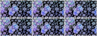 Küçük çiçekteki sevimli çiçek deseni. Nazik, yaz çiçekleri siyah renklerde. Raster deseni. Raster illüstrasyonu.