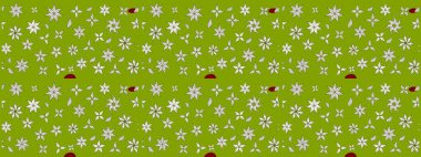 Yeşil renkli etnik çiçeklerle süslenmiş zarif bir eskiz şekli. Raster Çiçek İllüstrasyon Şirin Tekstil.