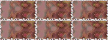 Raster dikişsiz çiçek deseni. Vadinin çiçekleri kahverengi renklerde.