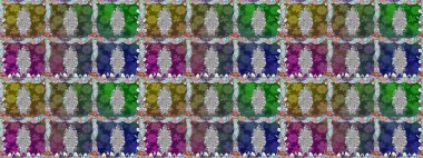 Renkli çiçekler. Raster illüstrasyonunda kusursuz çiçek deseni. Renkli Yaz Temalı Kusursuz Arkaplan. Düz Çiçek Elementleri Tasarımı.