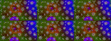 Küçük çiçekteki sevimli çiçek deseni. Yeşil renkte çiçekler.